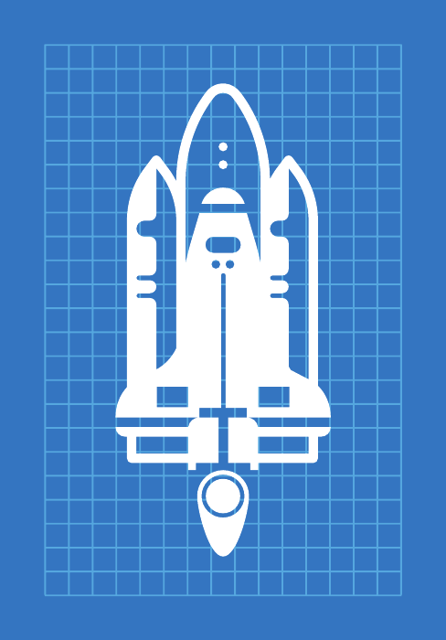 Original Agilist Space shuttle product blueprint symbol